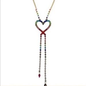 Betsey Johnson🌈Rainbow Gemstone💜Heart Pendant